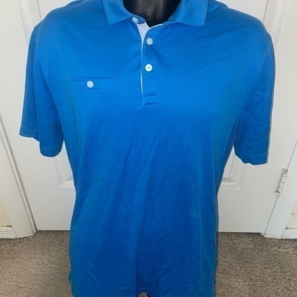 Mens Nike pre own blue pocket golf shirt Large L polo